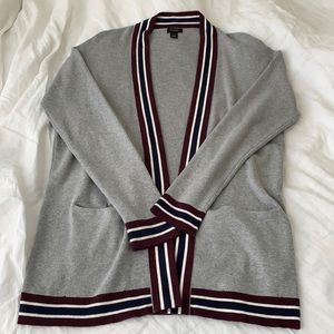 Grey Striped Cardigan